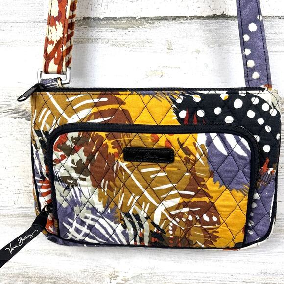 Vera Bradley Women’s Feathers Pattern Quilted Fabric Shoulder Crossbody Bag - Picture 3 of 5
